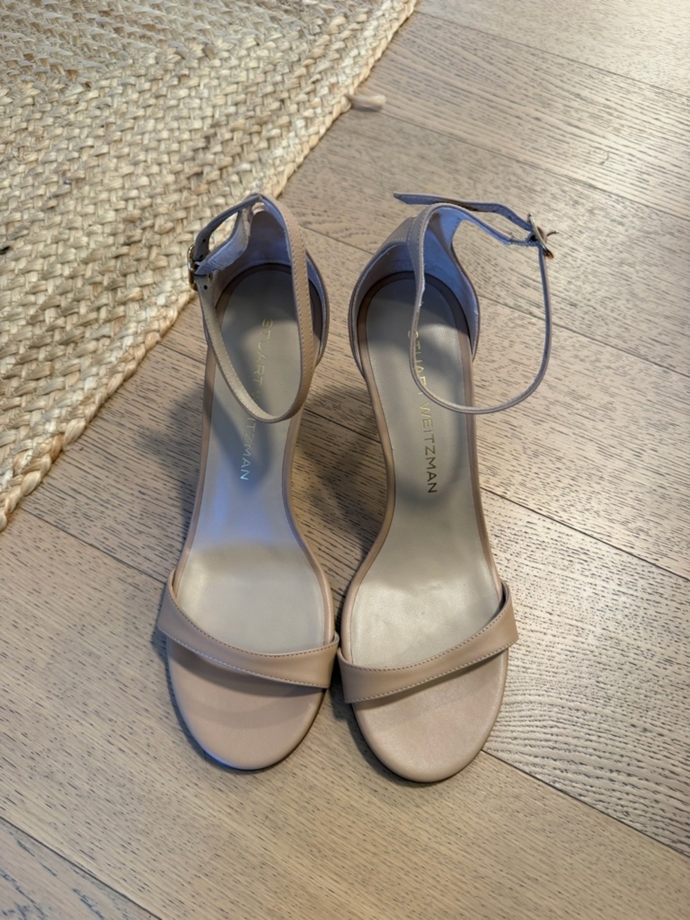 Stuart Weitzman Nude Beige Ankle-Strap Stiletto Sandal - Picture 3 of 5
